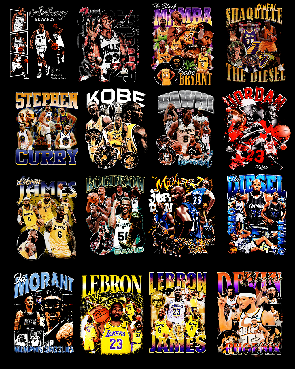 60+ Halftone Basketball Designs PNG Bundle | Bold Sports Graphics for Black Shirts, DTF, Screen Printing & Sublimation
