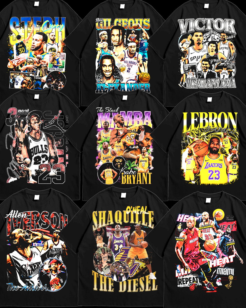 60+ Halftone Basketball Designs PNG Bundle | Bold Sports Graphics for Black Shirts, DTF, Screen Printing & Sublimation