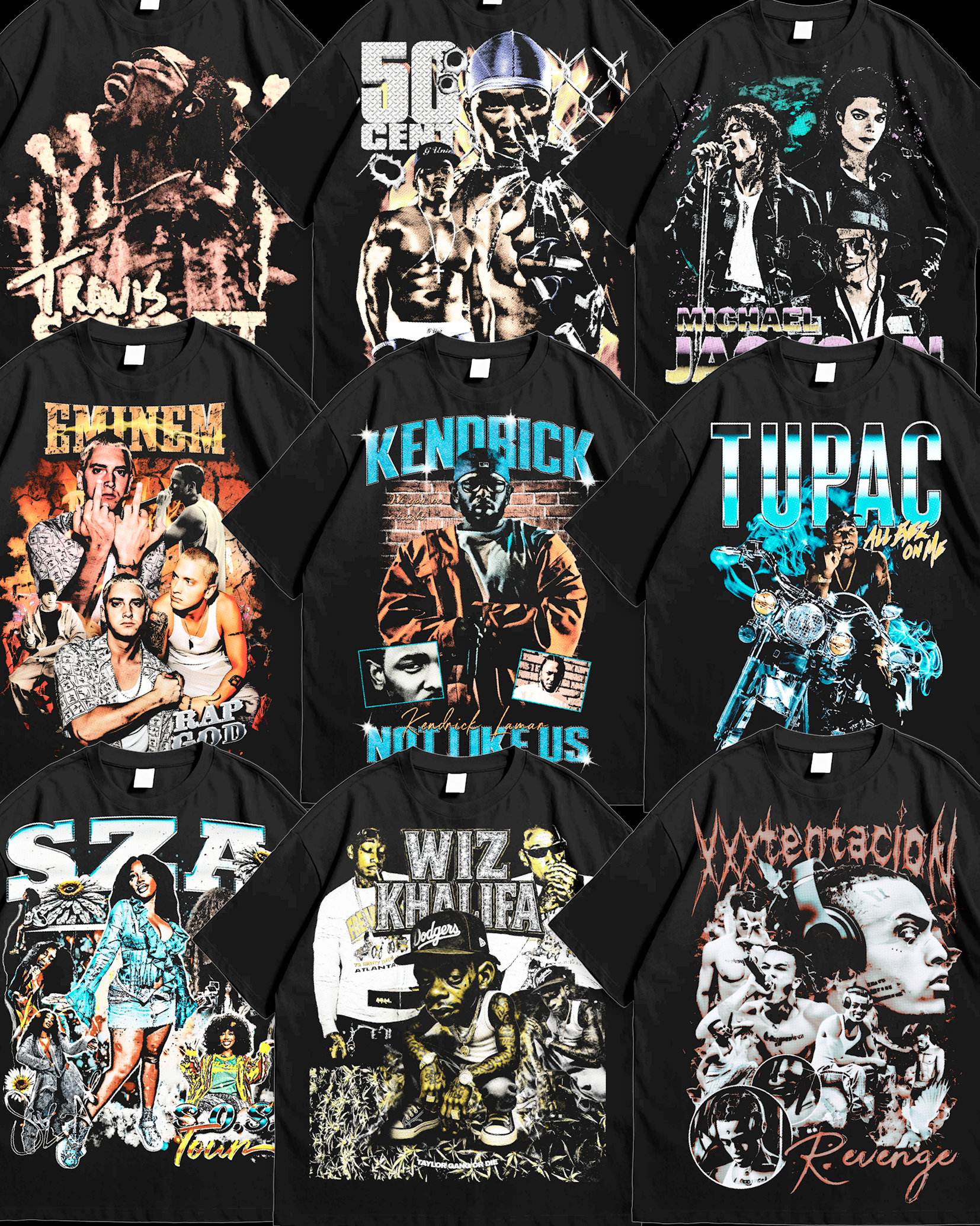60+ Halftone Music Designs PNG | Dark & Bold Artwork for Black Fabric, DTF, Screen Printing Sublimation